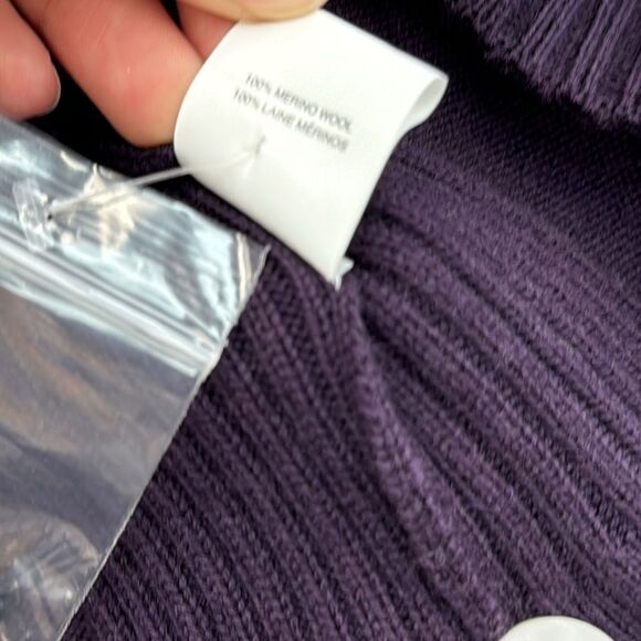 Ramy Brook Deep Purple Sweater with Stud Accents - Picture 6 of 9